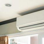 Close of of a ductless air conditioner in a home