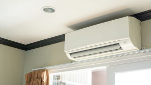 Close of of a ductless air conditioner in a home